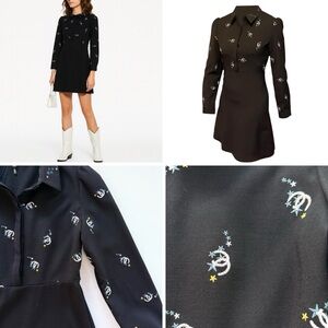 Maje Riwest Black Embroidered Cotton Shirtdress – Size 1 / Small – NWT